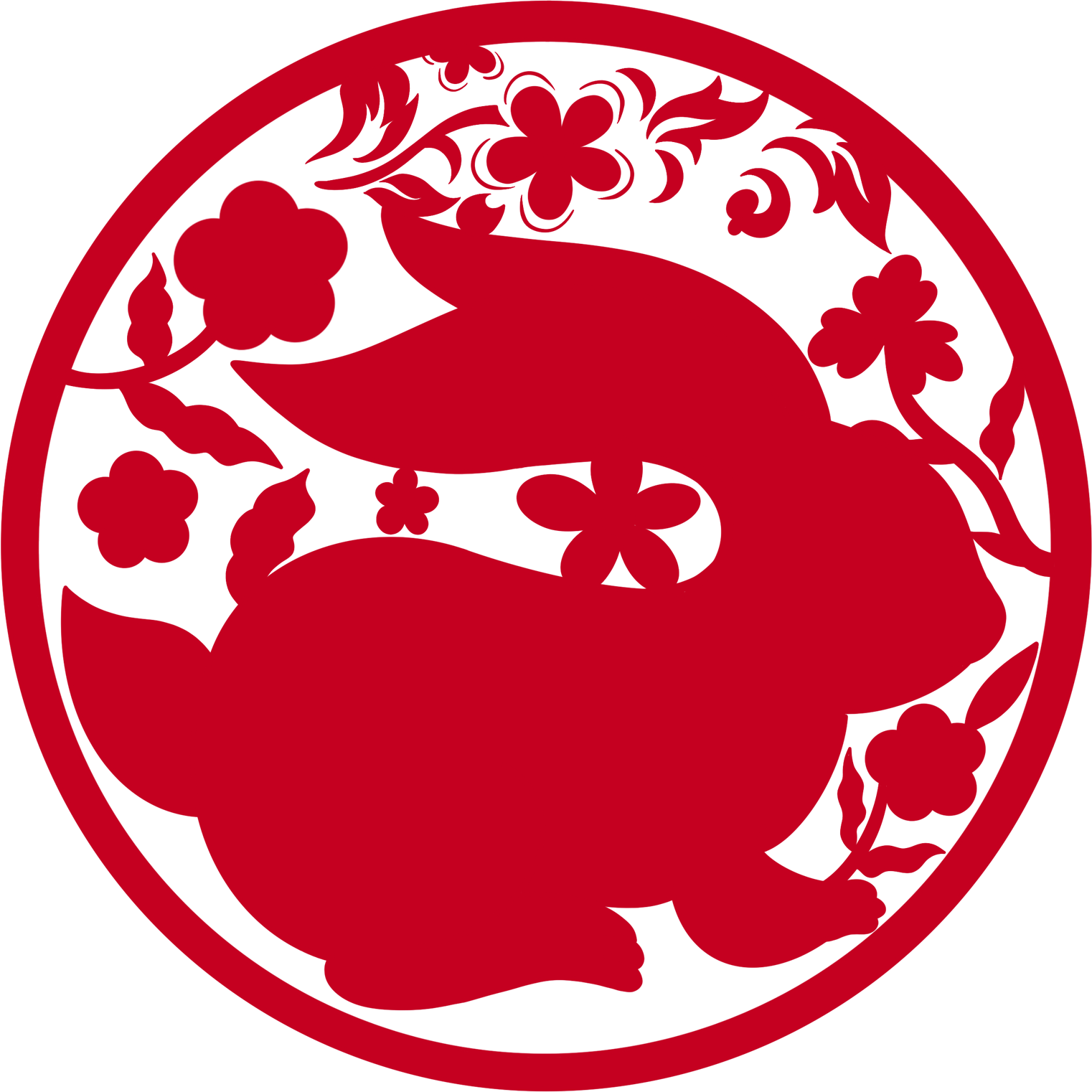 圆形兔年剪纸图片素材大全如何画？