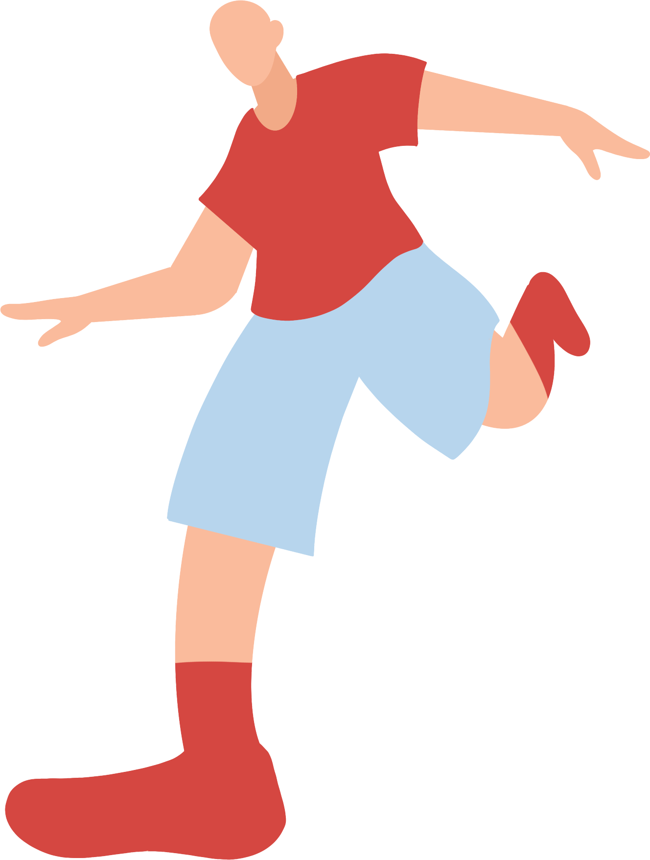 红衣服踢足球图片插画版制作步骤！