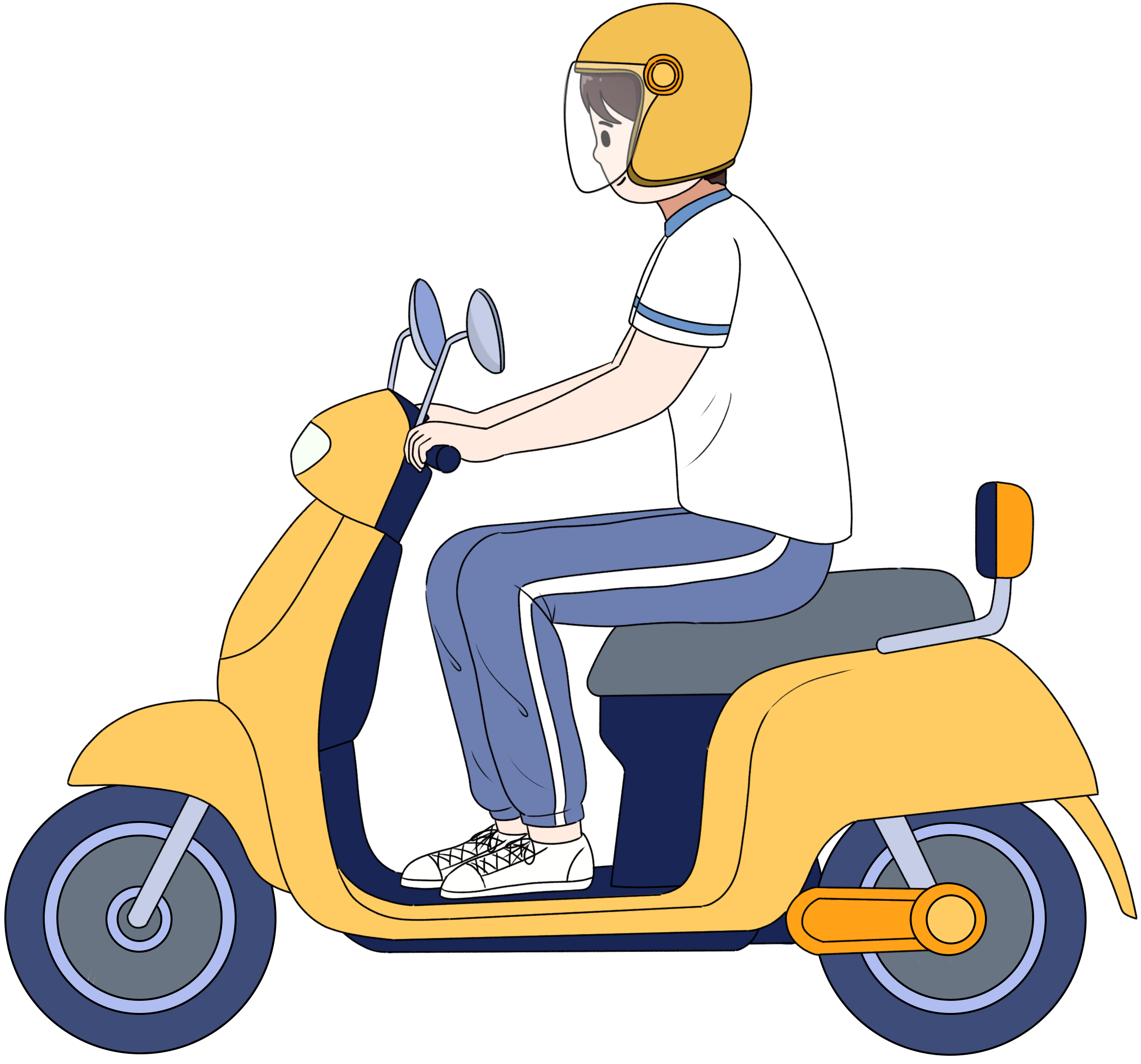 骑电动车绘画图如何画？