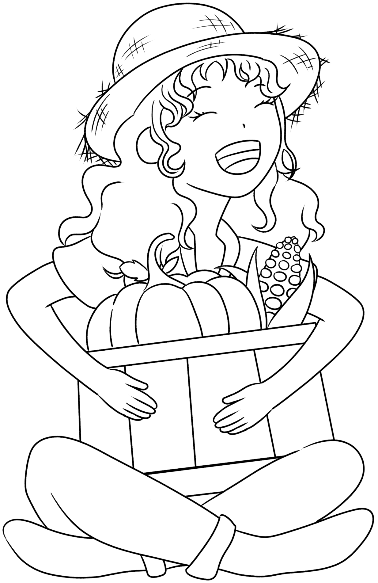 丰收女孩 素材怎样画？