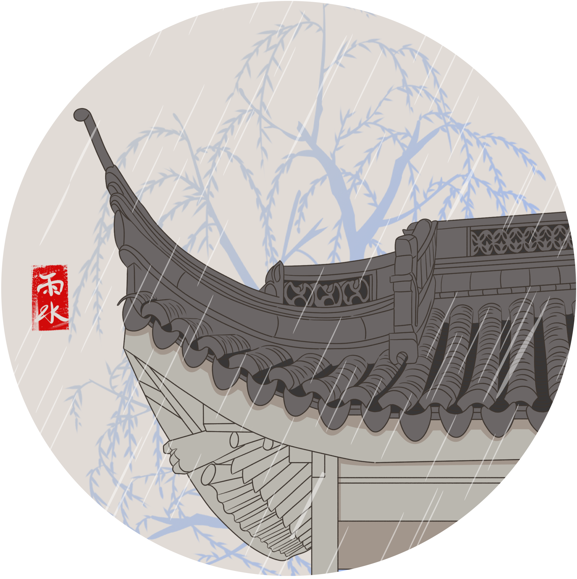 屋檐绘画图片制作方法！