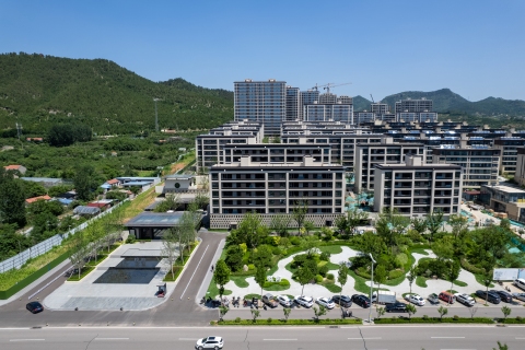 城市别墅区建筑群远景图