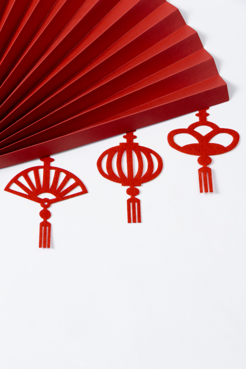 红色剪纸细节实拍图版权图片下载