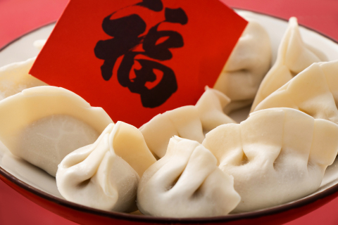 水饺儿中国传统美食近景实拍图