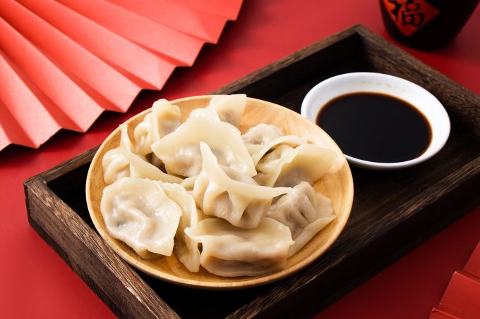 木质托盘过年饺子实拍图