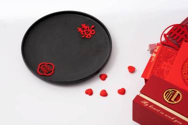 婚庆用户红色小爱心托盘装饰品