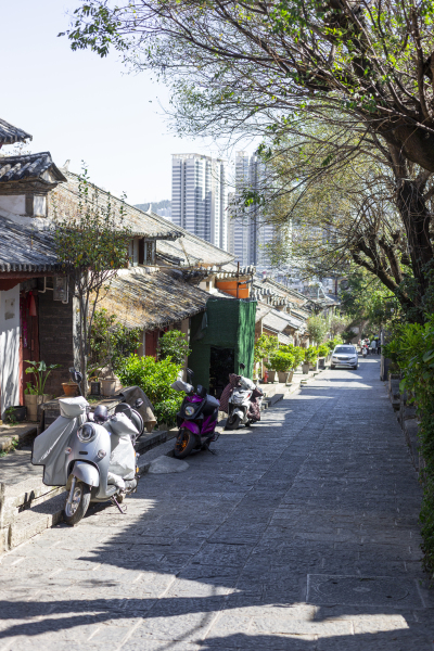 新新农村乡镇道路风景图