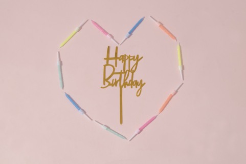 个性心形装饰生日蜡烛实拍图