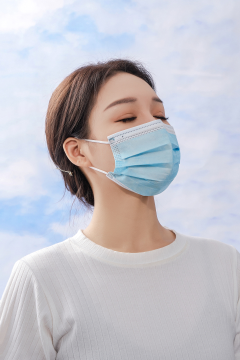 医用成人外科蓝色口罩实拍图版权图片下载