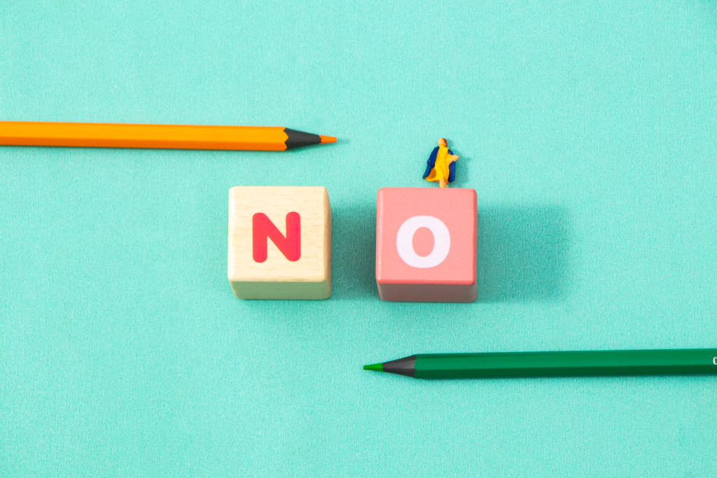 英文单词NO实木积木实拍图版权图片下载