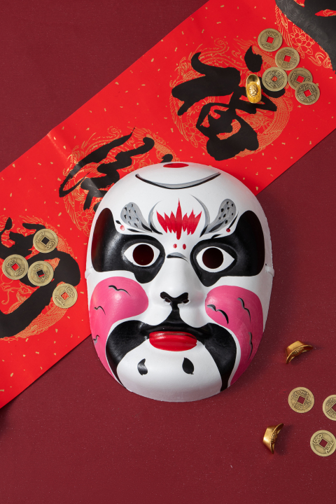 京剧脸谱创意特色摆件实拍图版权图片下载