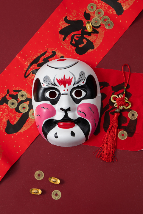 京剧脸谱diy手工制作实拍图版权图片下载