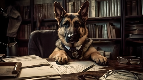 侦探德国牧羊犬高清图