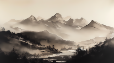 写意山水水墨画图片