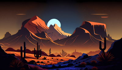 火星夜景高大耐旱植物图片