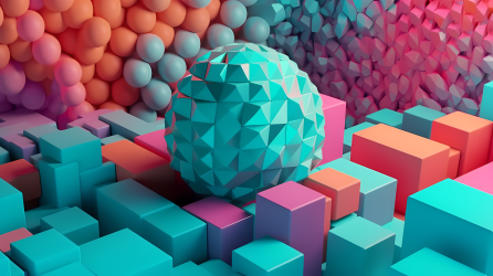 彩色立体3D几何背景摄影图片