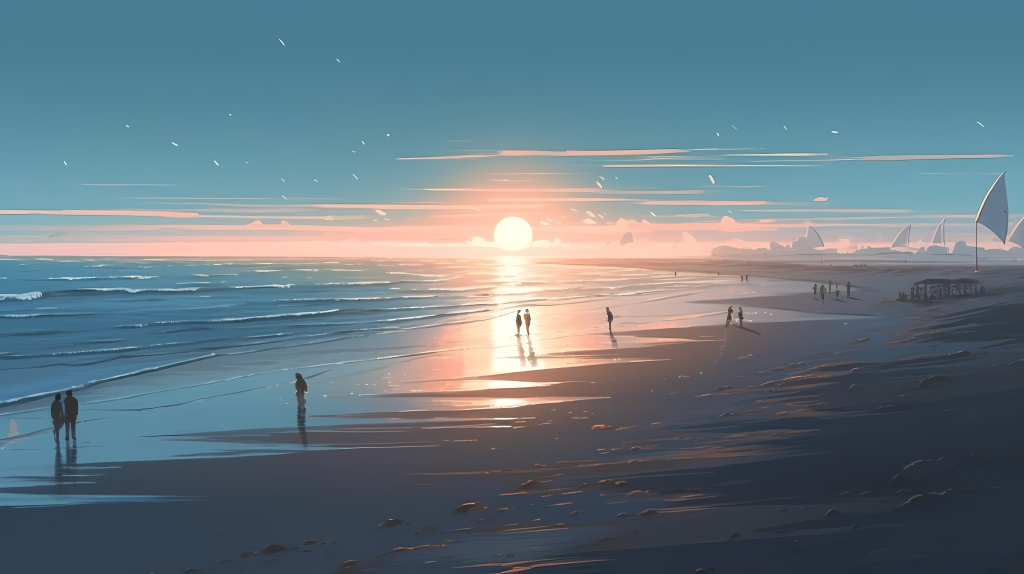 北海清澈透明的夏日海滩版权图片下载