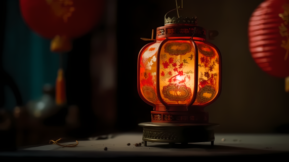 绚丽多彩的喜庆灯笼特写高清图