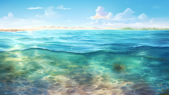 夏日北海清澈沙滩