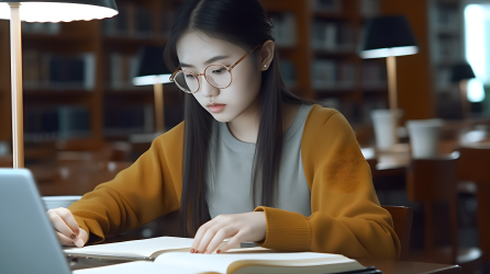 古风美女大学生看书高清图