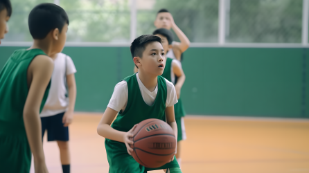 青春校园篮球比赛现场摄影图