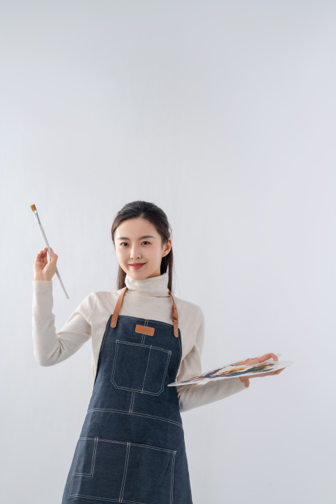 文艺绘画女老师高清图版权图片下载