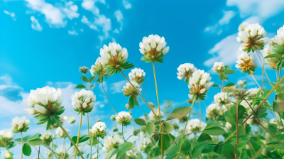 碧空下的白花洋车摄影图