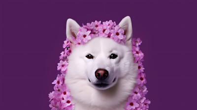 犬穗花瞳喜庆风格的宠物摄影图