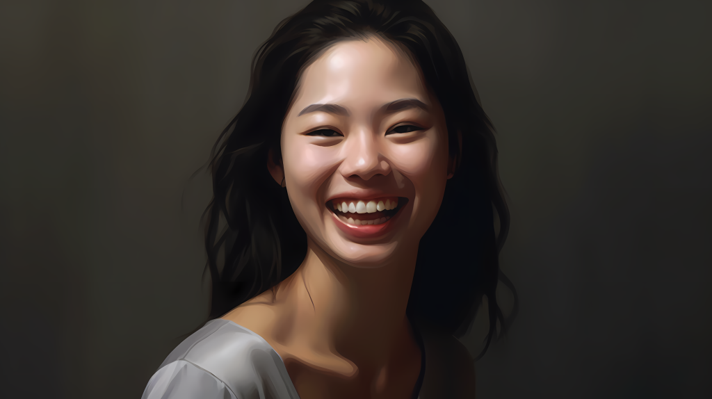 灵动亚洲女性微笑摄影图版权图片下载