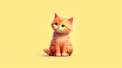 黄橙相间的卡通猫摄影图