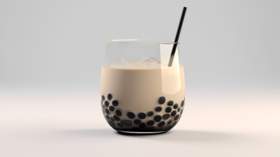 黑珍珠奶茶的光影美学摄影图