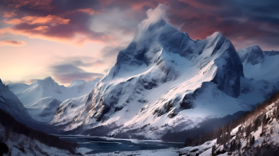 壮阔的雪山阳光摄影图片