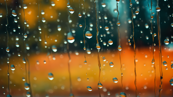 浓郁暗绿中的雨滴与树摄影图