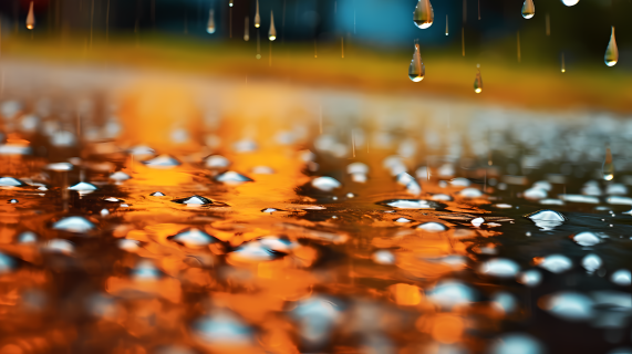 雨滴与树的摄影图片