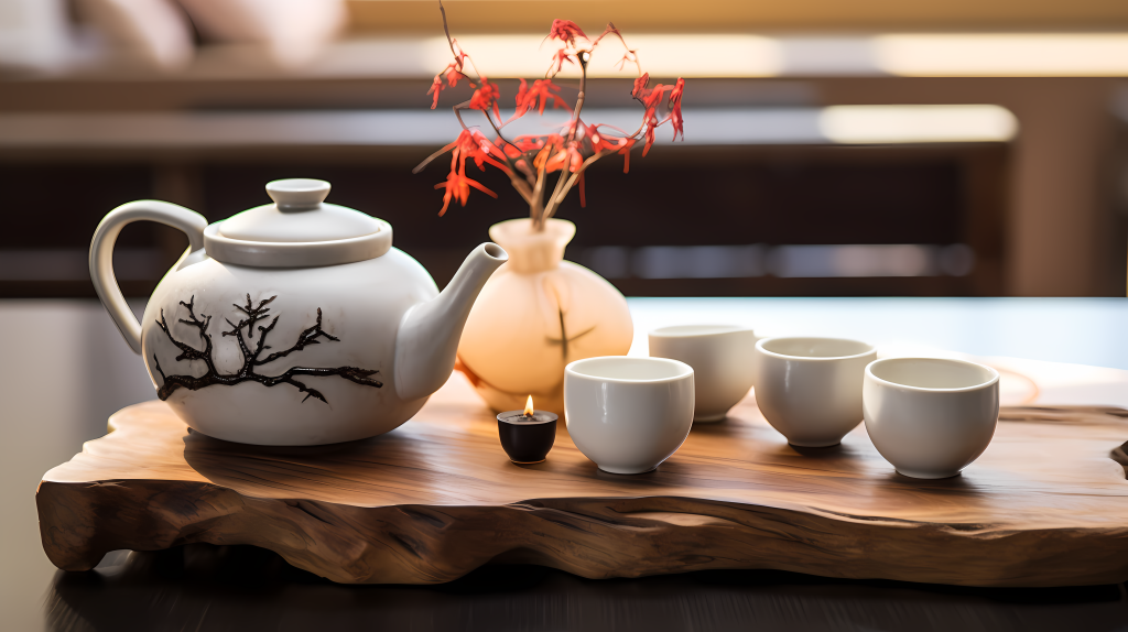 中式茶艺自然启迪的诗意摄影图版权图片下载
