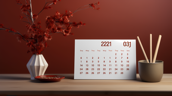 2021年2月日历DIY摄影图片