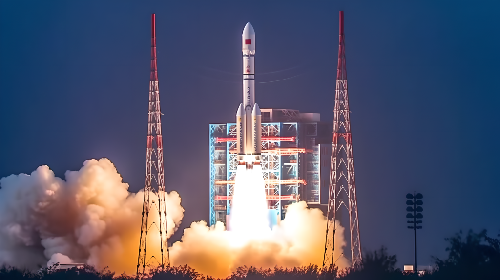 中国2020年10月1日再次发射卫星入太空摄影版权图片下载