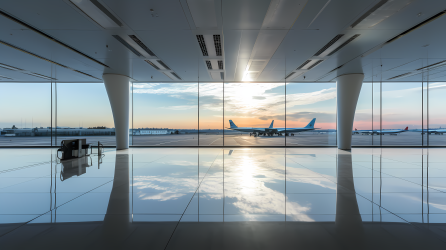 极简格栅与铝制航空内饰设计