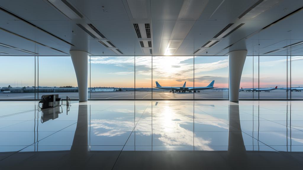 极简格栅与铝制航空内饰设计