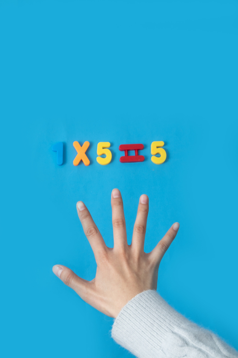 竖版手指数字5实拍图版权图片下载