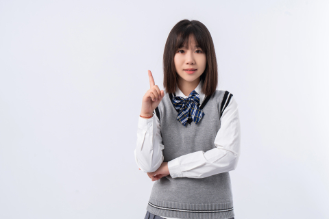 青春有活力的女学生实拍图