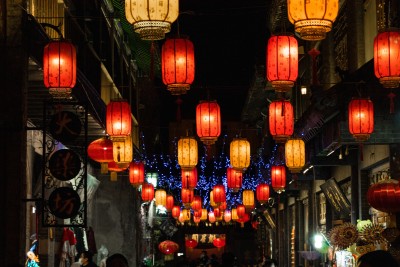 如星空般耀眼的灯笼高清图