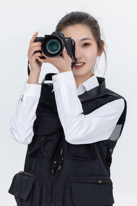 职业女摄影师高清图版权图片下载