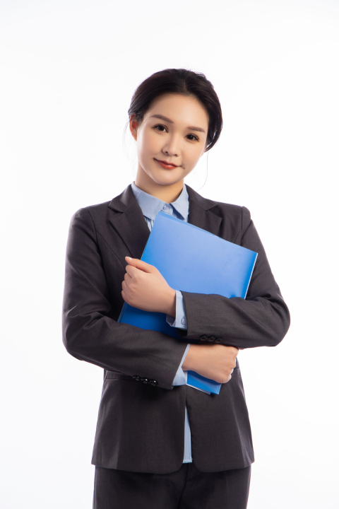 怀抱文件夹的职场女人高清图版权图片下载