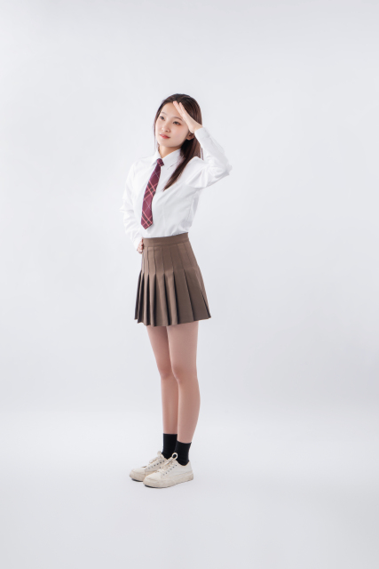系领带西装校服学生实拍图