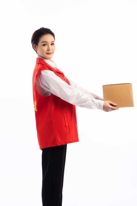 为人民服务的红马甲义工高清图版权图片下载