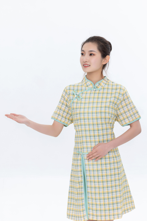 左手邀请侧身礼仪高清图版权图片下载