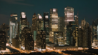 高楼大厦夜景摄影图片