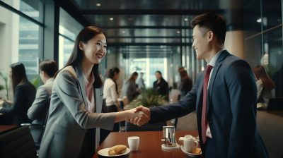 亚洲商人的握手摄影图片