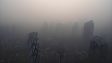 上海雾中楼宇摄影图